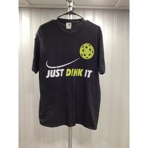 Port & Company "Just Dink It" Pickleball Graphic T-Shirt Black Size‎ Large NWOT